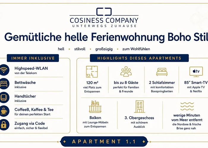 Gemütliche helle Ferienwohnung im angesagten Boho Stil #Cosiness Company Cuxhaven